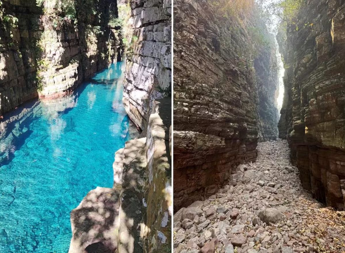 Cânion do Jatobá secou por completo pela falta de chuvas