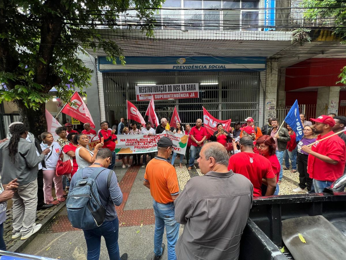 Protesto da greve dos previdenciários