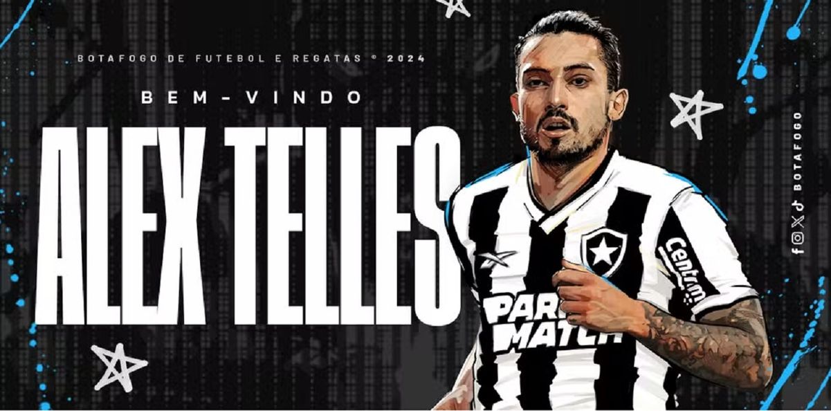 LAlex Telles foi oficialmente anunciado pelo Botafogo