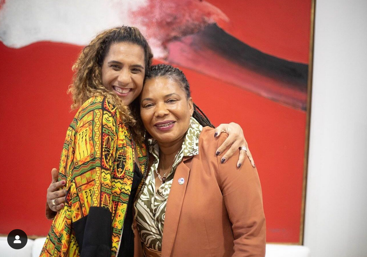 A ministra Margareth Menezes publicou uma foto com a colega Anielle Franco