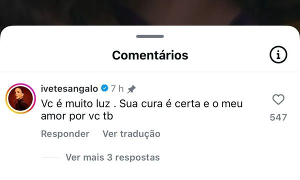 Ivete Sangalo comenta em foto de Preta Gil