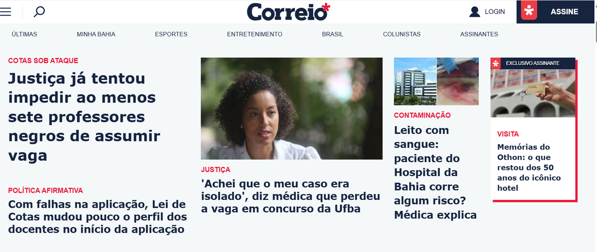 Home do jornal CORREIO