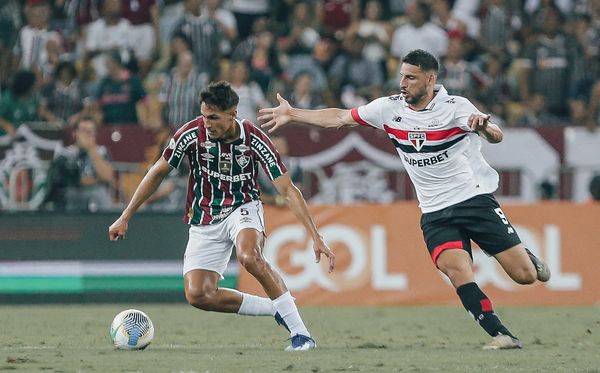 Lance do jogo entre Fluminense e São Paulo, pelo Campeonato Brasileiro