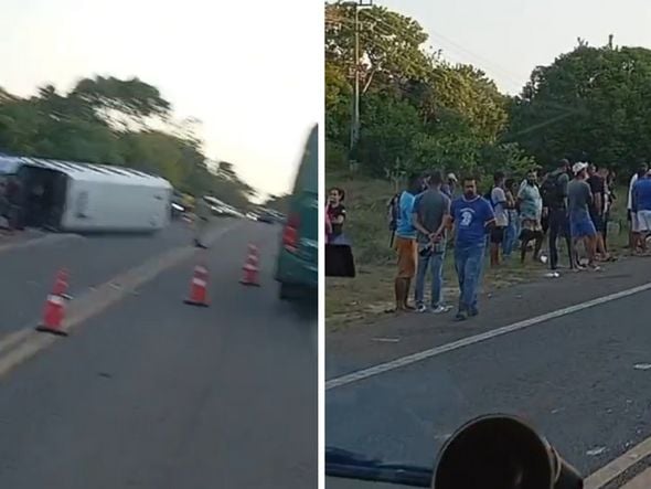 Imagem - Acidente com ônibus deixa duas vítimas com fratura exposta perto da Praia do Forte