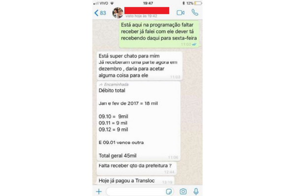 Print de WhatsApp de Flávia