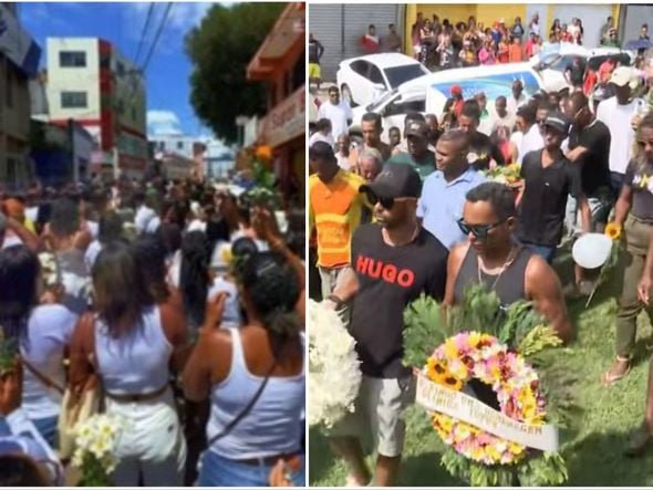 Imagem - Com presença de centenas de pessoas, corpo de mulher morta pelo ex é sepultado na Bahia