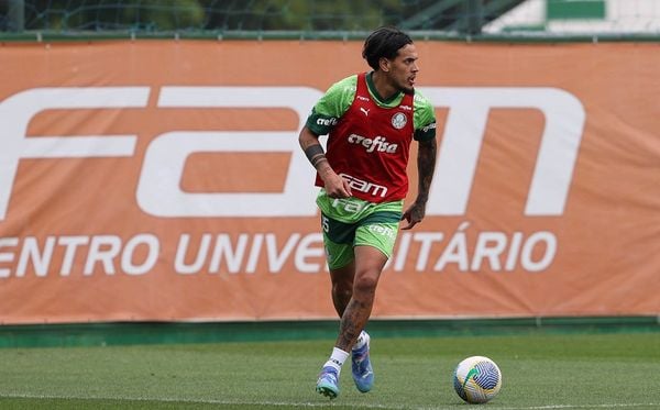 Gustavo Gómez em treino do Palmeiras