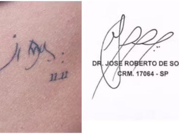 Imagem - Filha de médico rebate Marçal e exibe tatuagem com assinatura verdadeira do pai