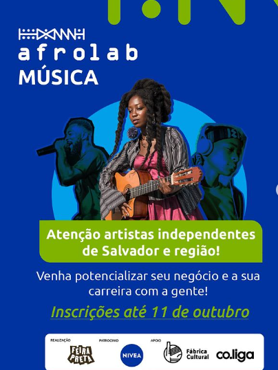 As inscrições para o Afrolab Música de Salvador estão abertas até essa sexta 11/10