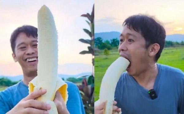 Homem viralizou comendo banana gigante