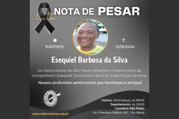 Esequiel morreu durante o trabalho