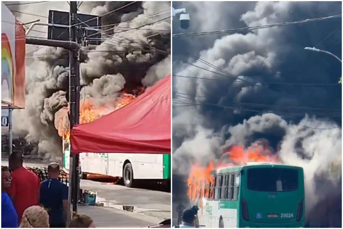 Ônibus foi incendiado