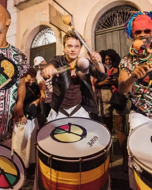 Jonathan Daviss with Olodum in Salvador