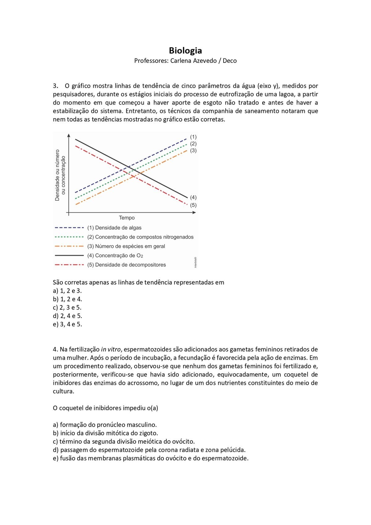 Questões de Biologia