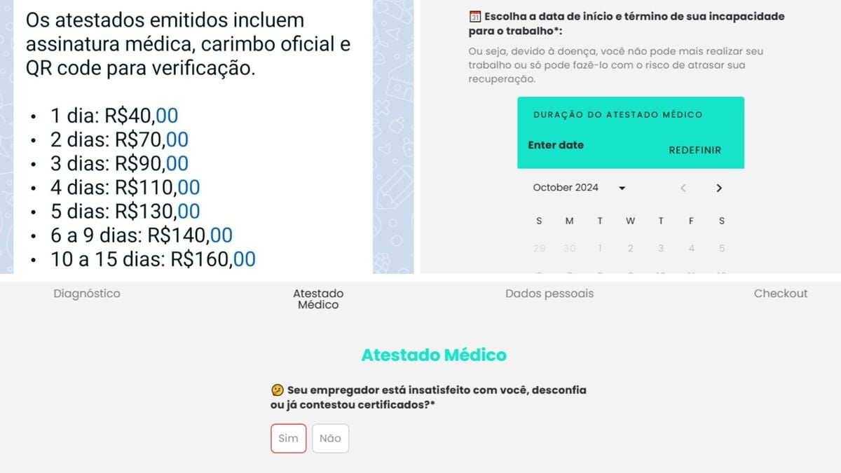 Sites vendem atestados médicos falsos