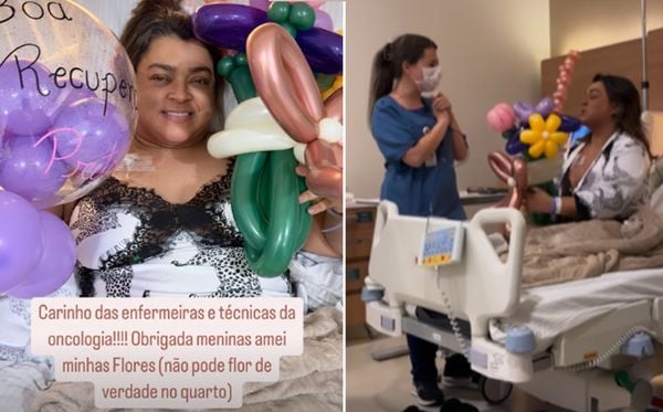 Preta Gil recebeu carinho das enfermeiras da oncologia