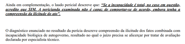 Trecho da decisão judicial que absolveu Kelly Mendes 