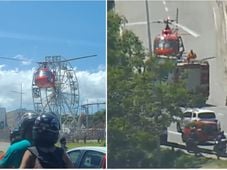 Imagem - Helicóptero dos Bombeiros pousa na Paralela para socorrer motorista