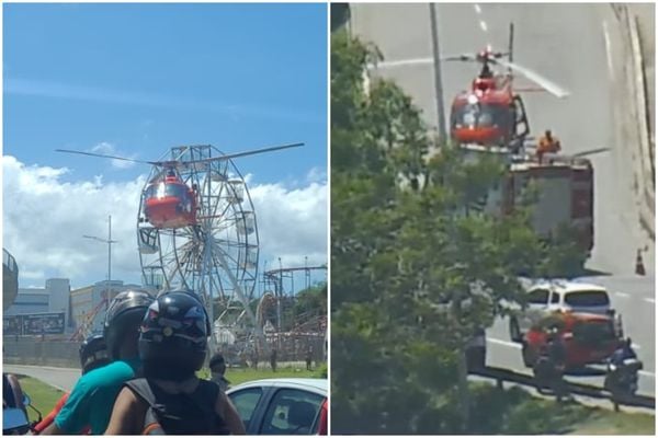 Helicóptero teve que pousar na Paralela