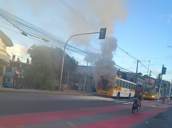 Ônibus pega fogo na Avenida Suburbana