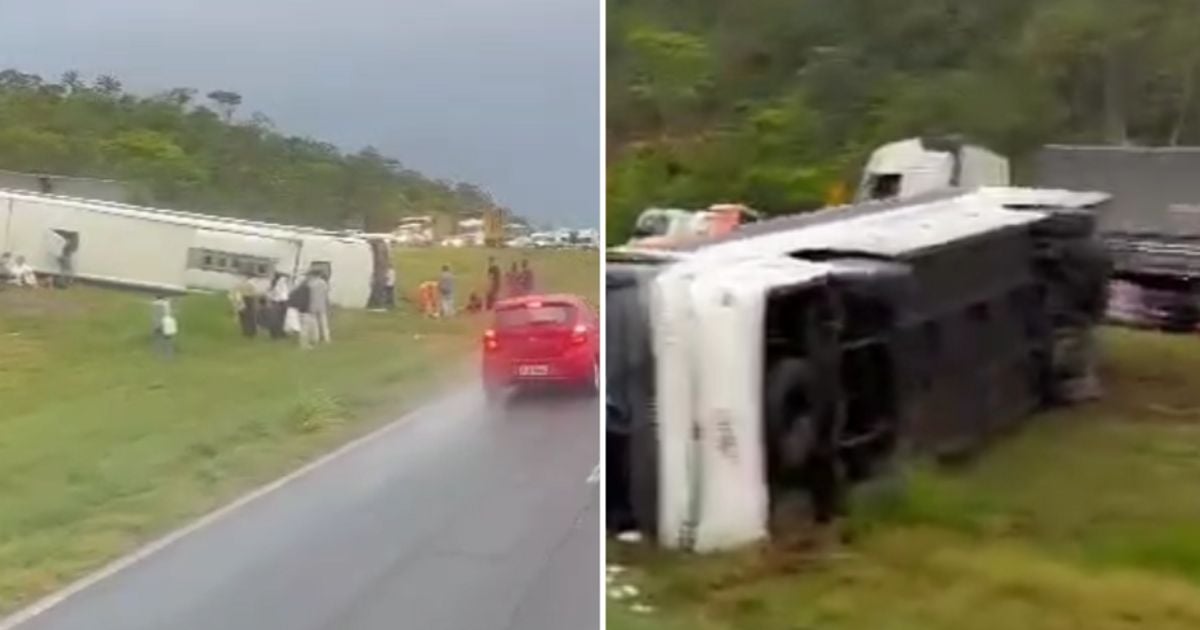 Imagem - Ônibus tomba e deixa 10 feridos na BR-324