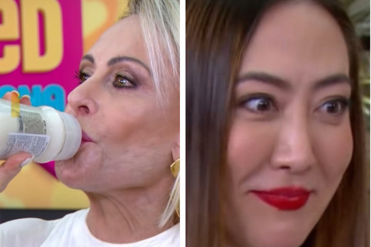 Ana Maria Braga toma mamadeira ao vivo e Ju Massaoka se choca por Reprodução / Redes Sociais