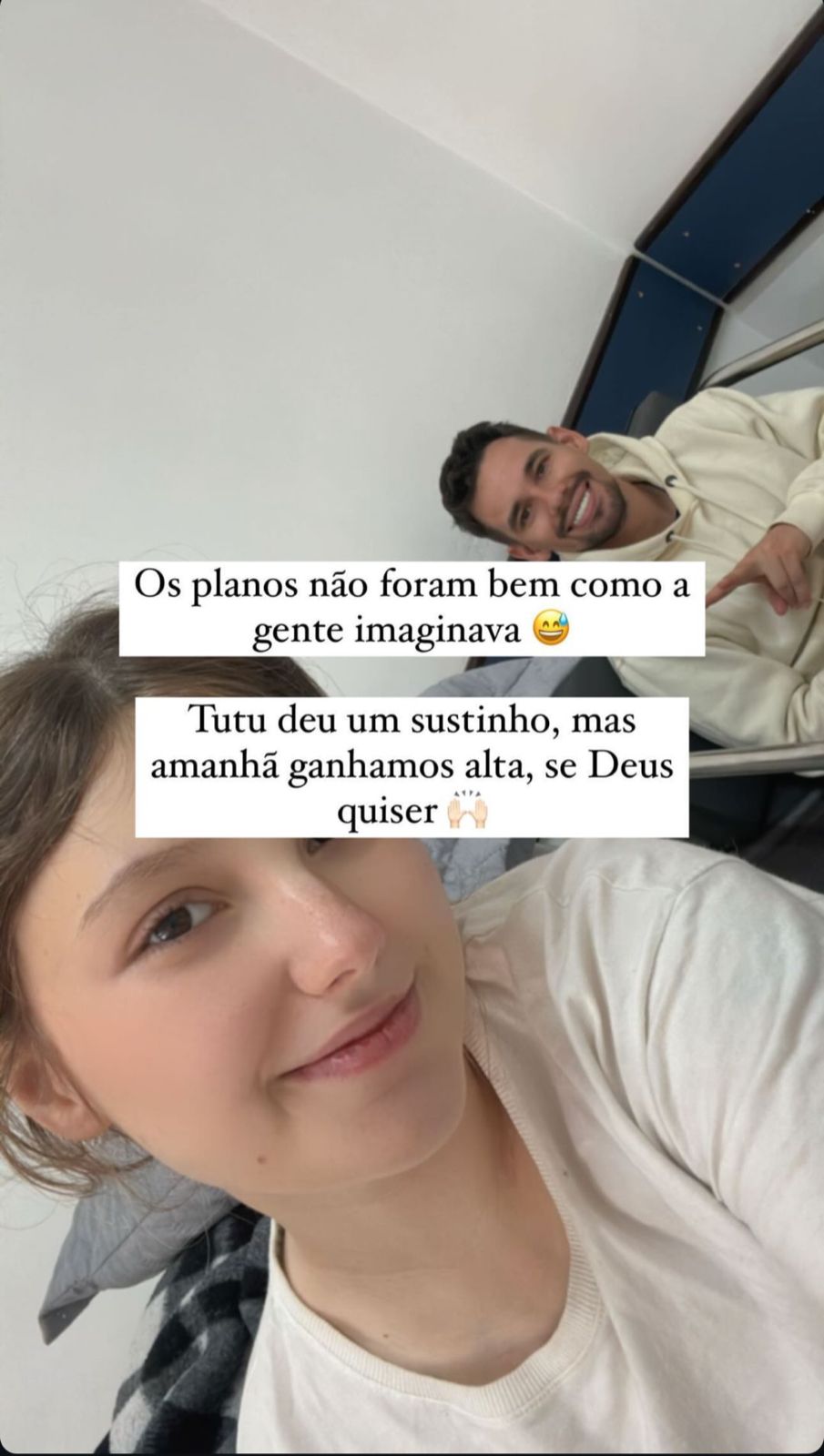 Isabel Veloso nos seus stories nesta quarta (4) por Reprodução / Redes Sociais
