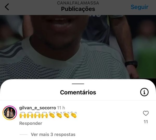 Emojis deixados pelo pai de Hulk em postagem sobre demissão de Milito