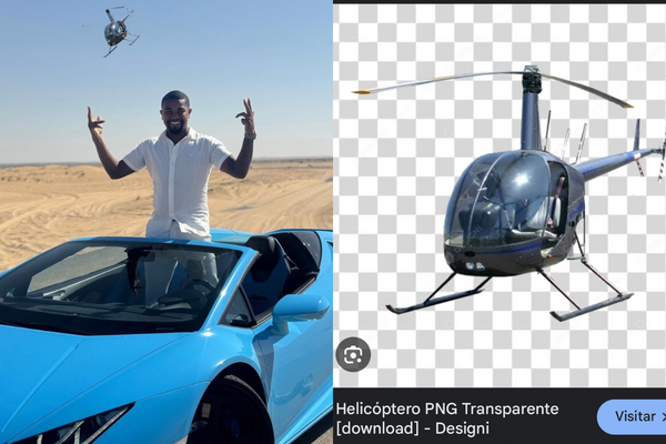 Davi Britto em Dubai / Imagem Helicóptero encontrada na internet