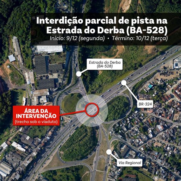 Estrada do Derba sofrerá um estreitamento na próxima semana