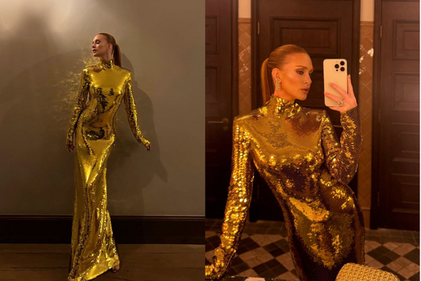 Marina Ruy Barbosa com vestido da Bottega Veneta