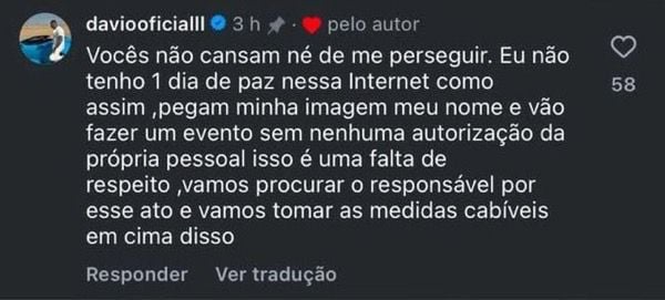 Davi Brito se revolta com concurso