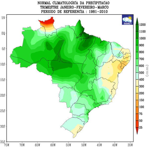 Quase todo o estado da Bahia terá chuvas abaixo da média entre janeiro e março