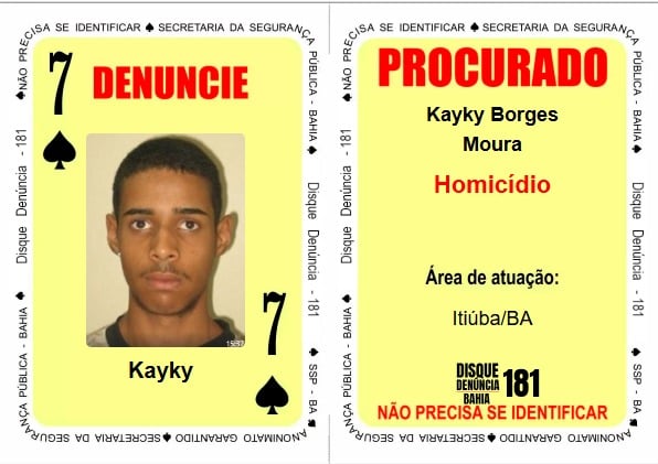 Kayky foi incluído no Baralho do Crime