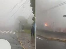 Imagem - Avião cai no centro de Gramado e destrói lojas e casas