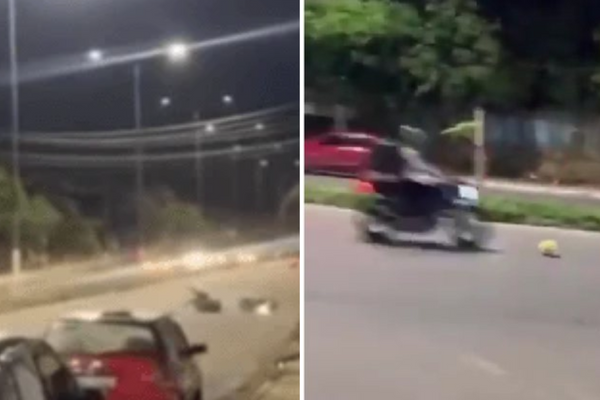 Acidente de moto foi provocado por bola na rodovia