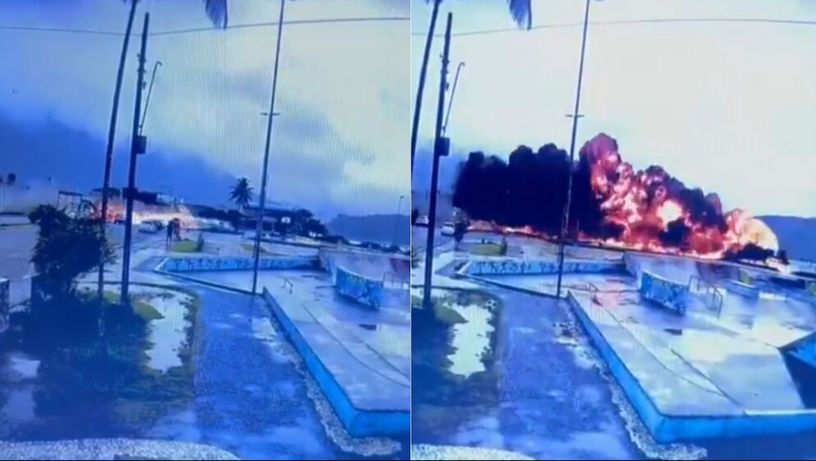 Imagem - Vídeo mostra avião atravessar avenida e explodir em Ubatuba; veja