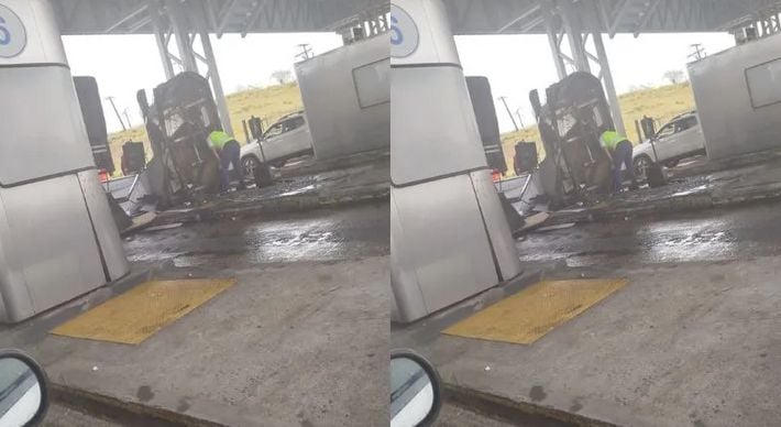 Imagem - Carreta atinge cabine de pedágio na BR-324 e arrasta funcionária na rodovia