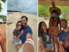 Imagem - Fátima Bernardes e Túlio Gadêlha curtem praia na Bahia e visitam reserva indígena