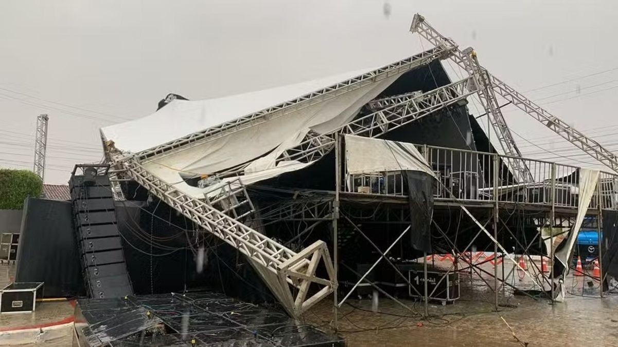 Em Sátiro Dias, show do cantor Tayrone foi cancelado após o palco da festa desabar