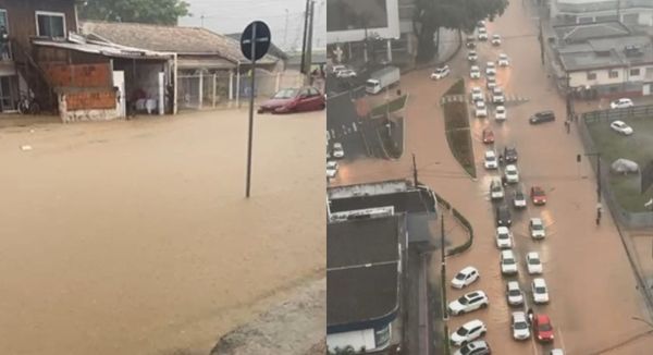 Chuvas fortes alagam Balneário Camboriú