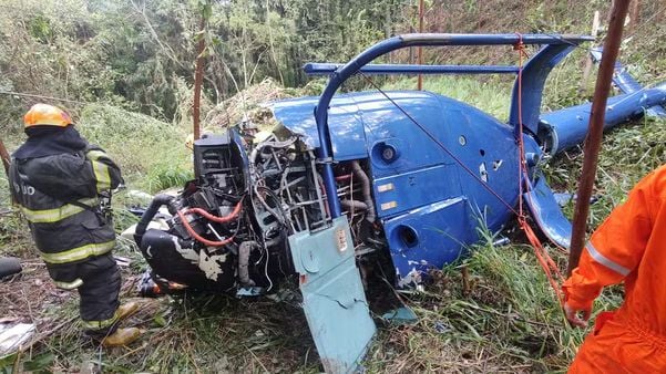 Local da queda do helicóptero em Caieiras, na Grande São Paulo