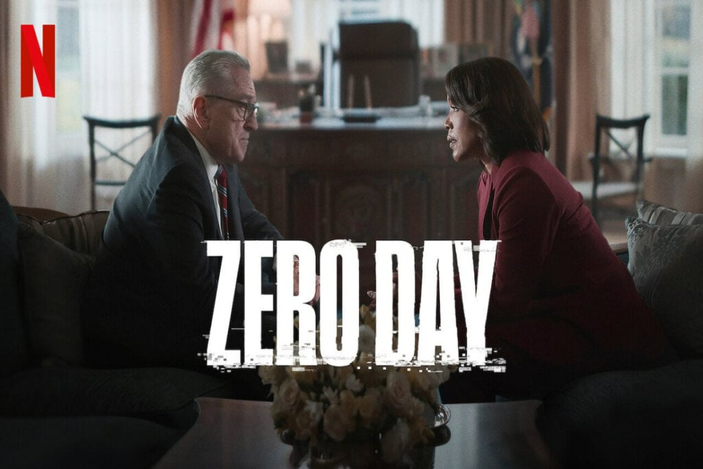 Na série &#8216;Zero Day&#8217;, George Mullen e Evelyn Mitchell investigam as causas de um ataque cibernético catastrófico (Imagem: Reprodução digital | Netflix)