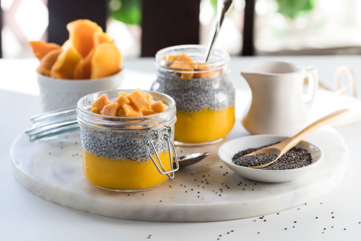 Pudim de chia com manga (Imagem: Carey Jaman | Shutterstock)