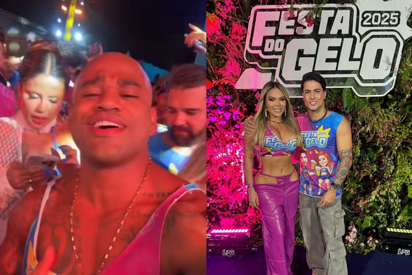 César Black, sua ex Kally e novo namorado estavam os três na Festa do Gelo