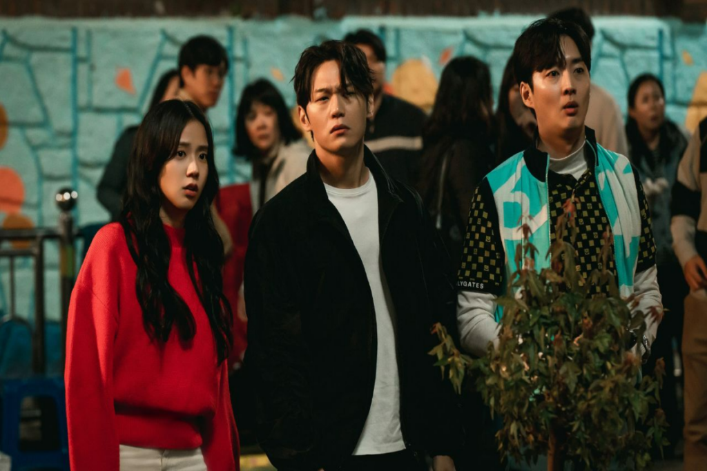 Em &#8216;Newtopia&#8217;, Lee Jae-yoon e Kang Young-ju enfrentam um apocalipse zumbi (Imagem: Reprodução digital | Prime Video)