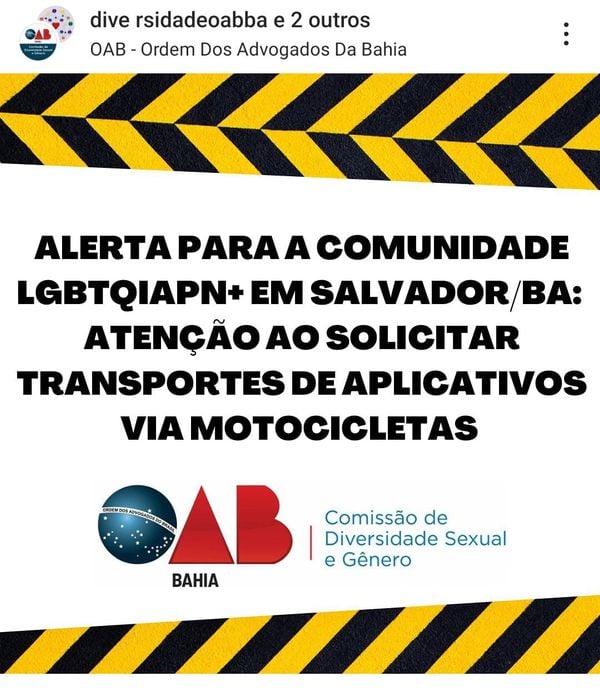 OAB-BA emite alerta à comunidade LGBTQIAPN+ por Divulgação