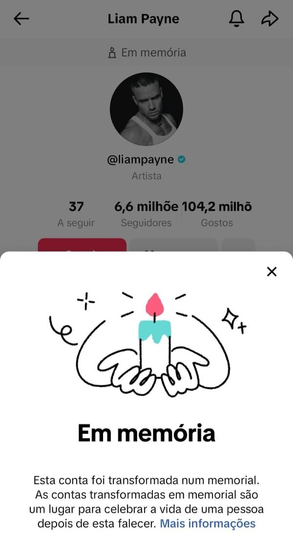 Perfil de Liam Payne no TikTok foi transformado em memorial