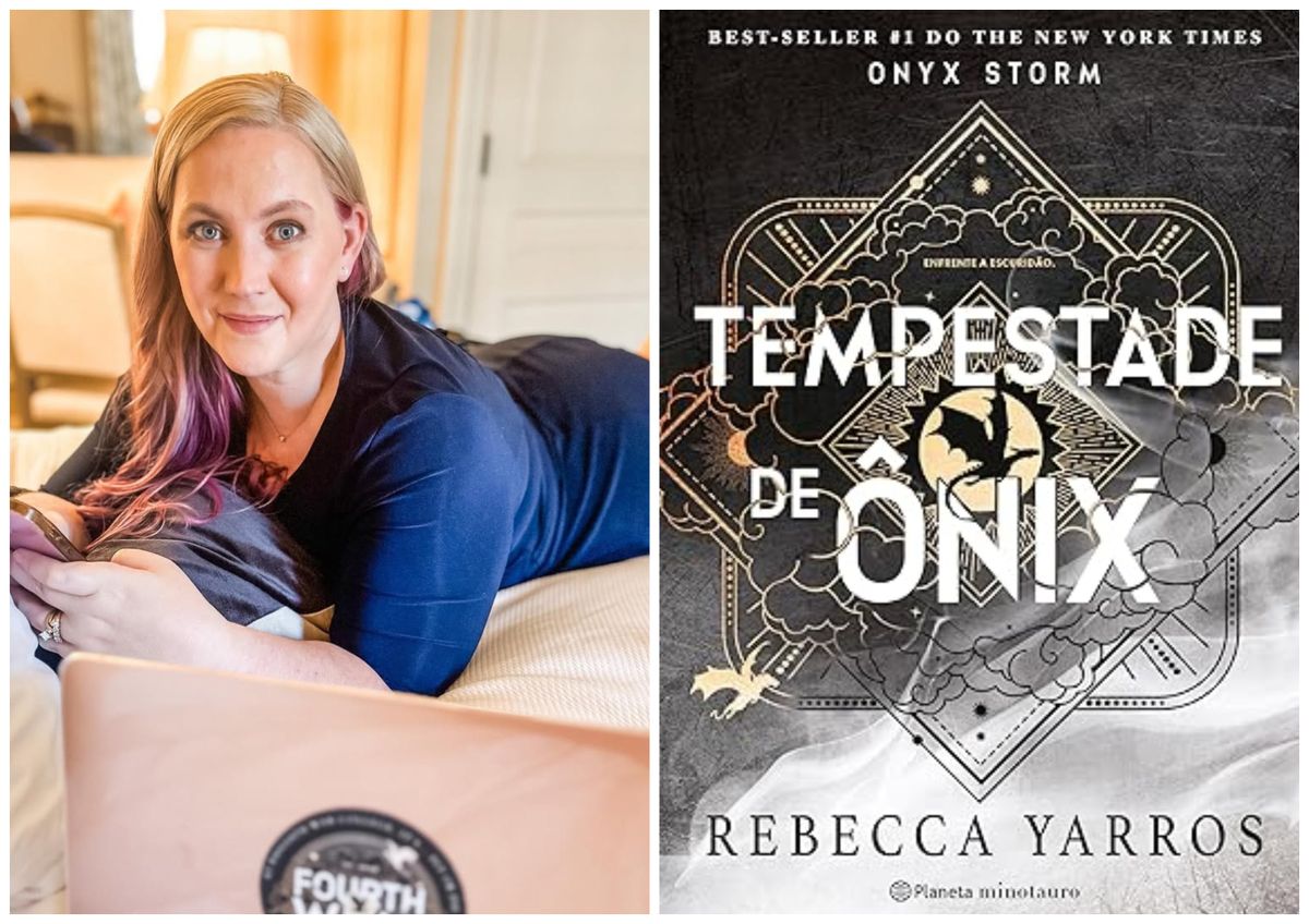 Rebecca Yarros lançou Tempestade de Ônix, terceiro livro da série Quarta Asa