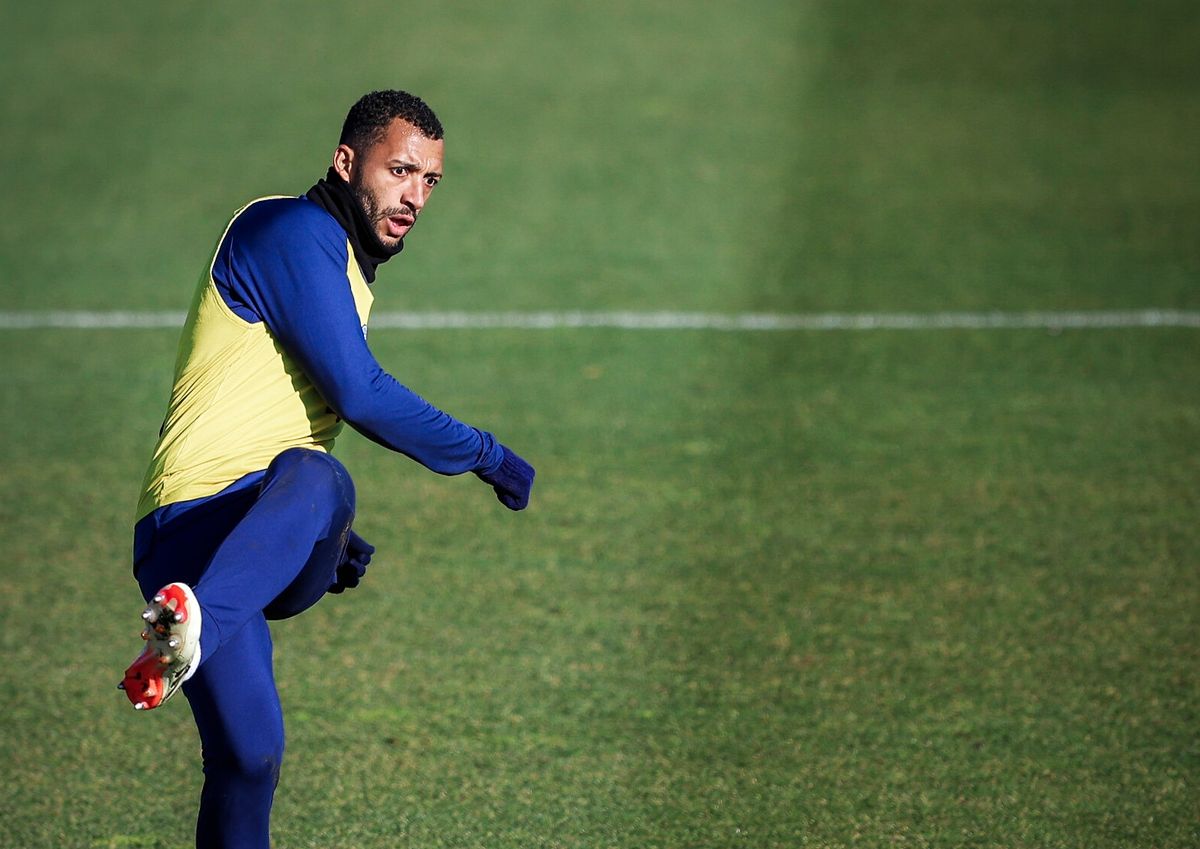 Vitor Hugo durante treino do Bahia em Girona, na Espanha